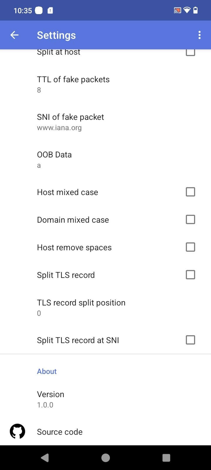 Screenshot Byedpi APK