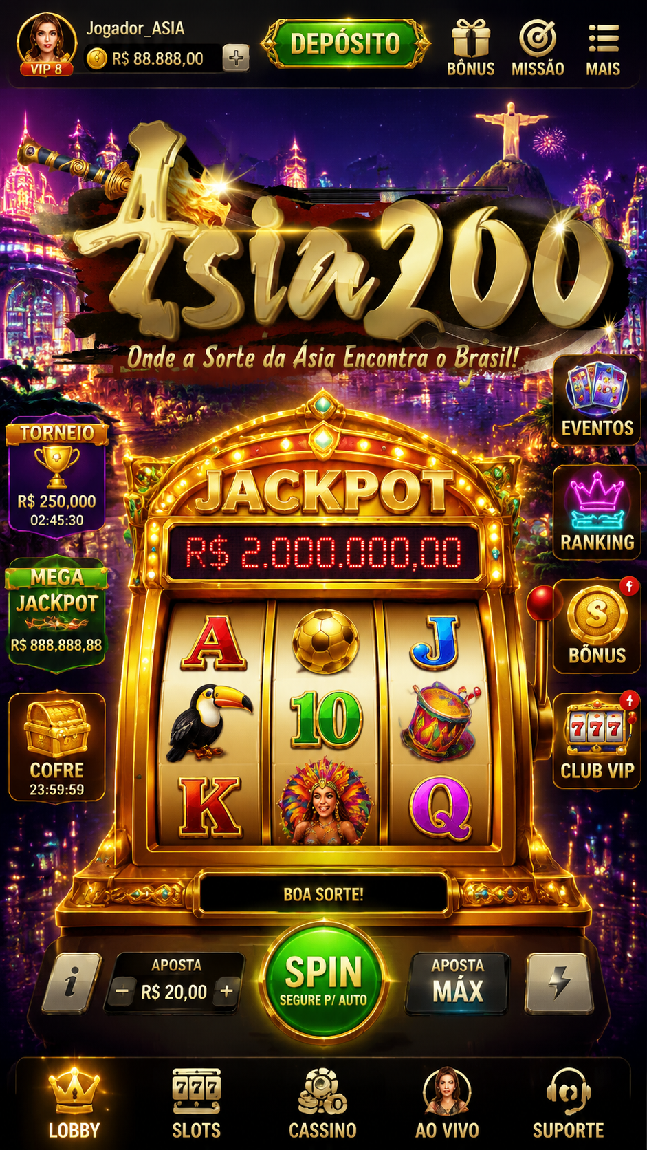 Screenshot Asia200 APK v4.1.3 - Game Slot Online Seru dan Responsif