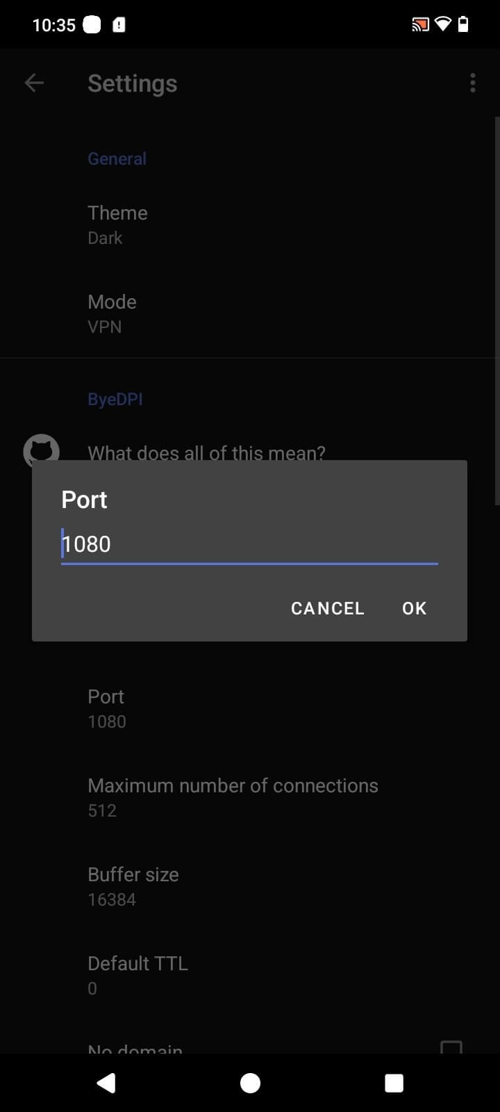 Screenshot Byedpi APK