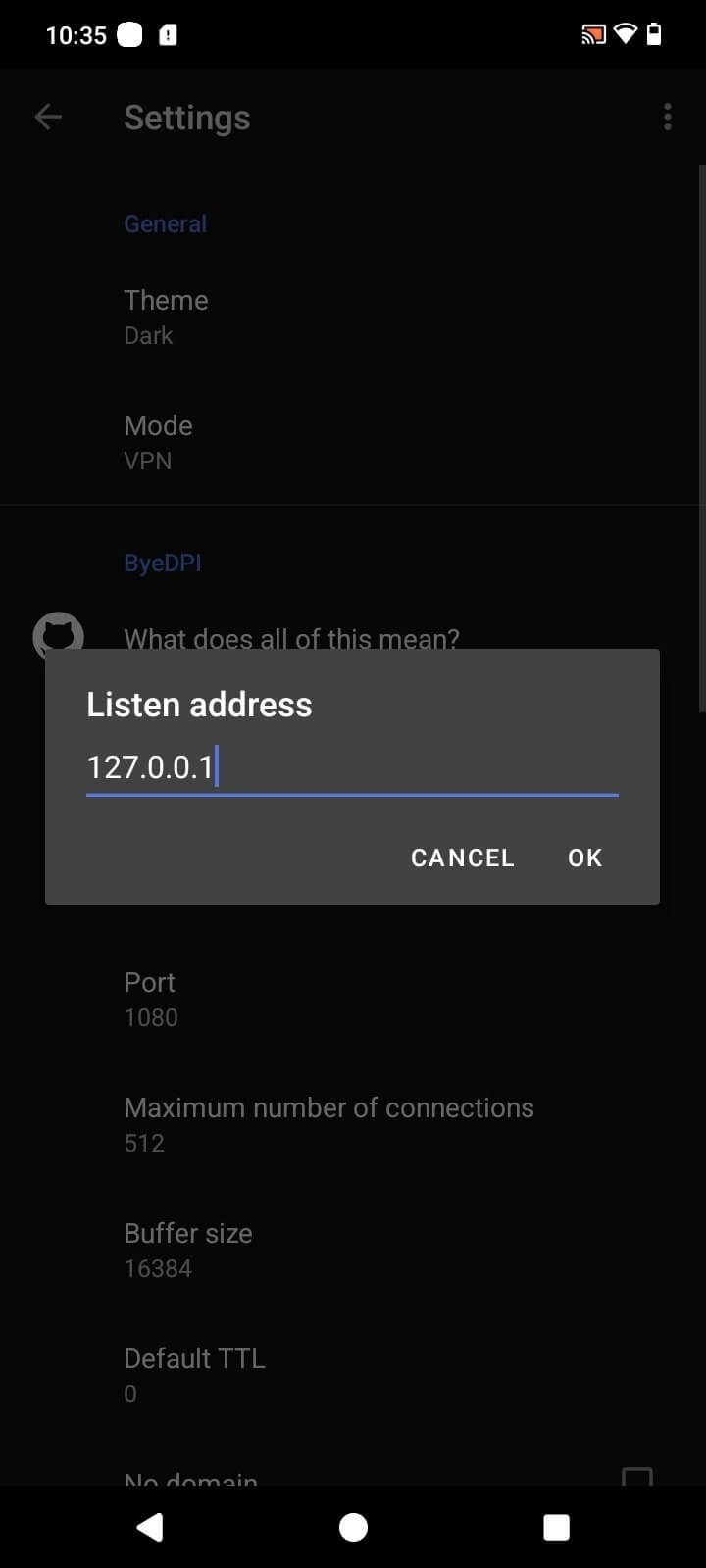 Screenshot Byedpi APK