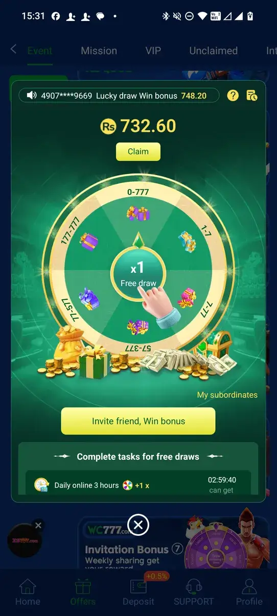 Screenshot WC777 APK