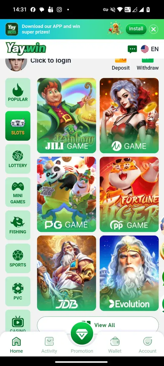 Screenshot YayWin APK v2.0.0