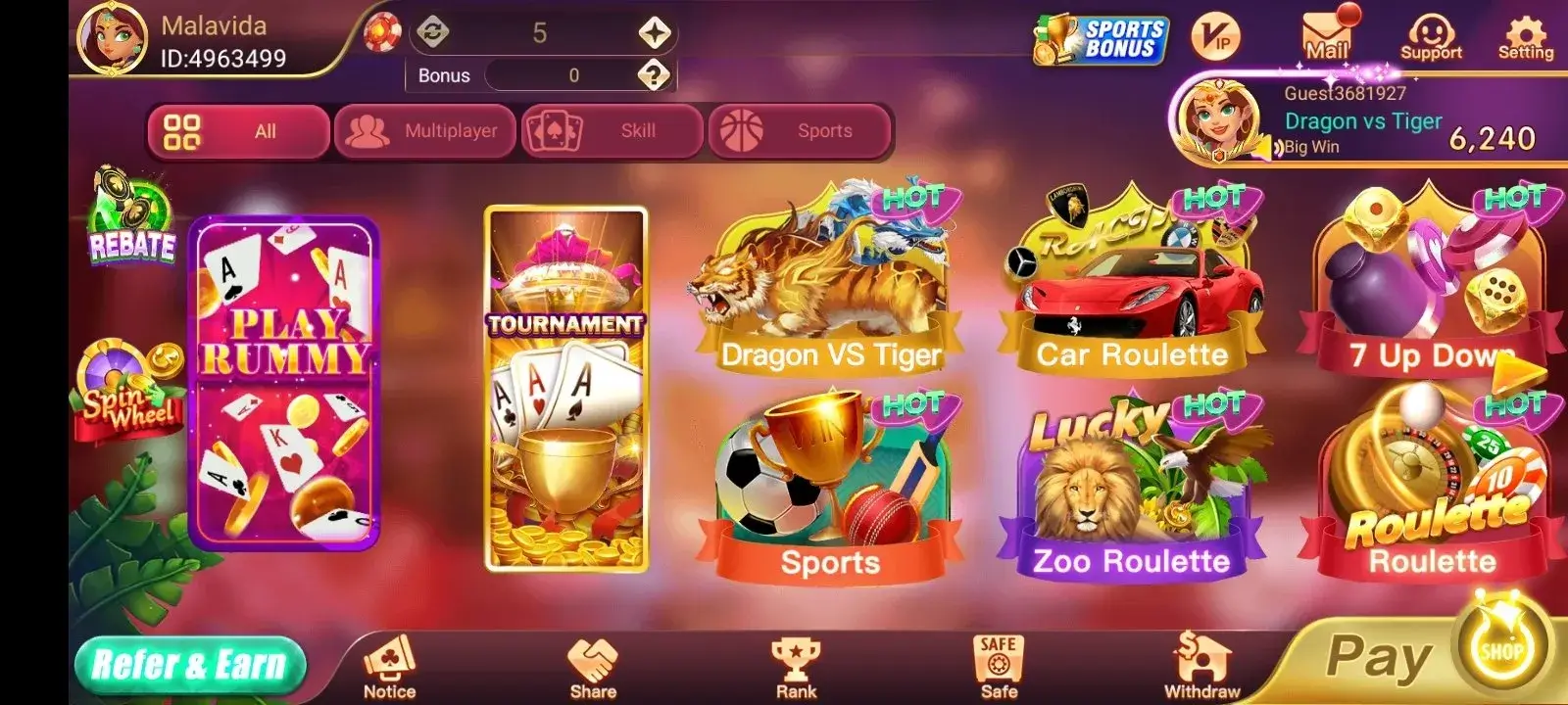 Screenshot Rummy Mars APK