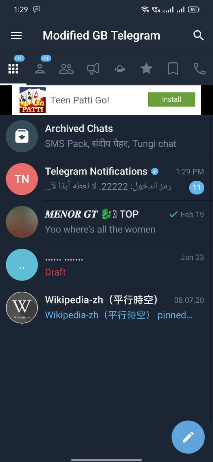 Screenshot GB Telegram APK v12.7.3