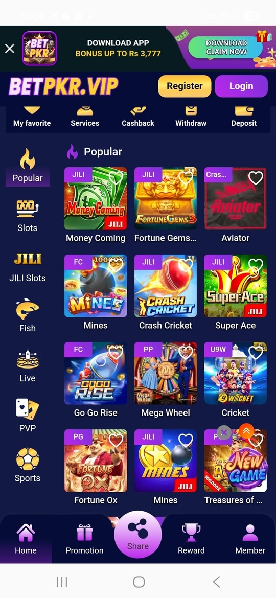Screenshot BETPKR APK 2.4.52 untuk Android