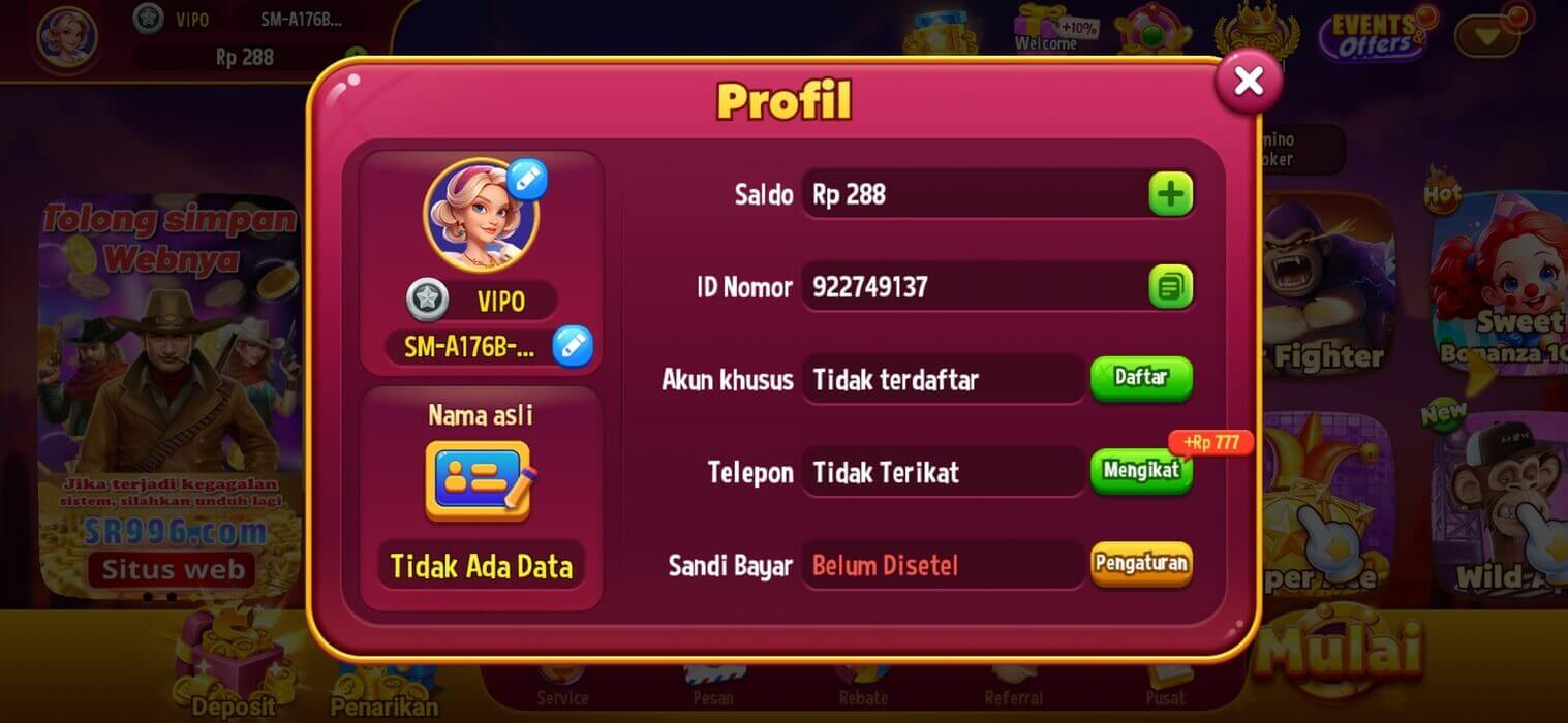 Screenshot SR777 APK