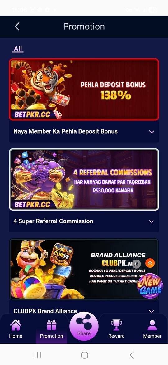 Screenshot BETPKR APK 2.4.52 untuk Android