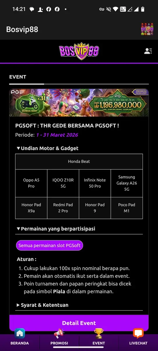 Screenshot Bosvip88 APK Download v13.9