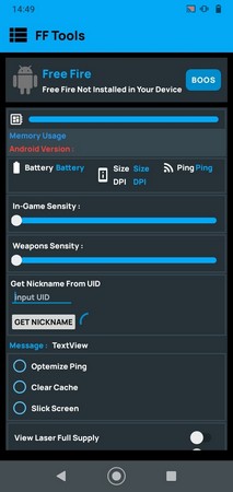 Screenshot FF Tools APK 2.4 untuk Optimasi Free Fire
