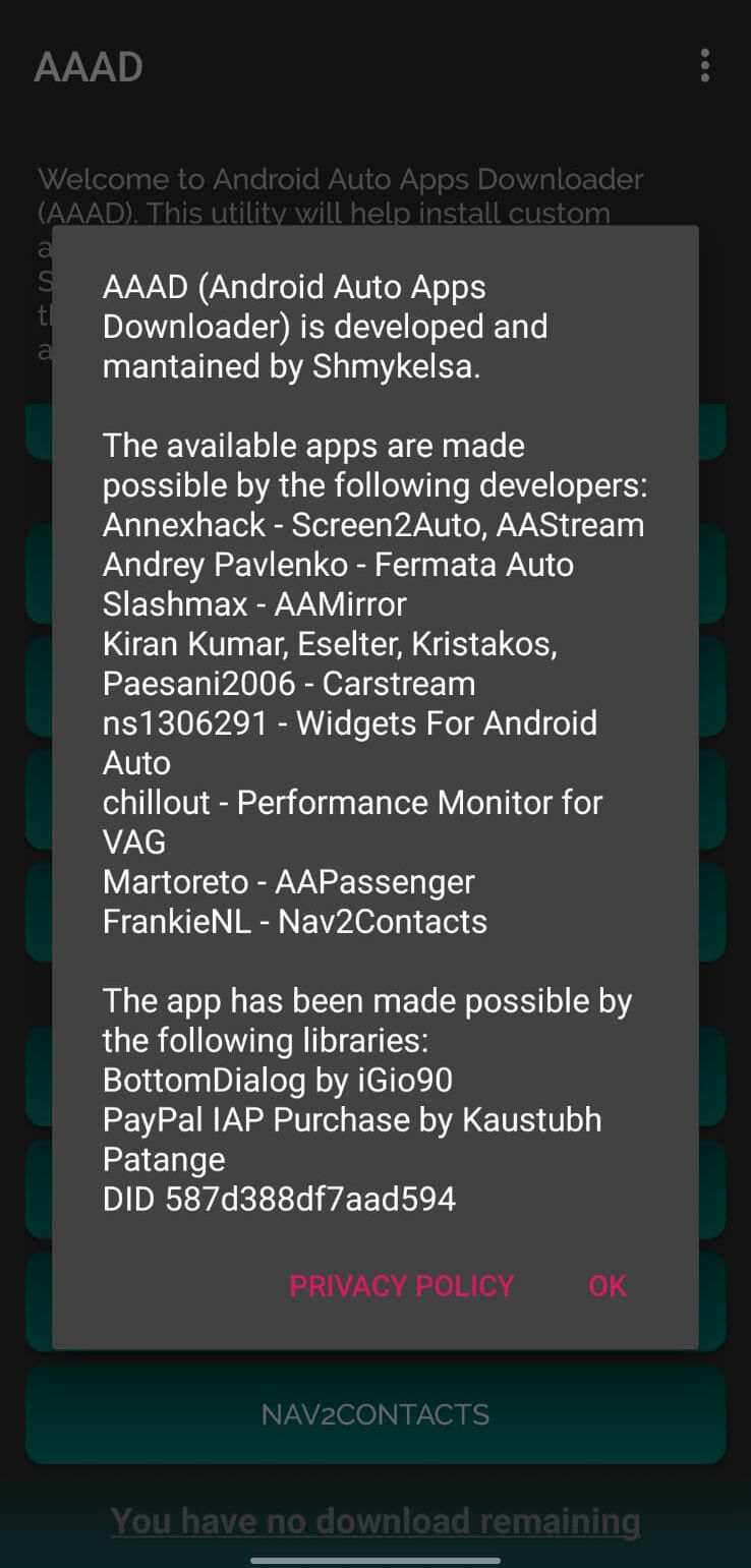 Screenshot AAAD APK v6.0 untuk Android Auto