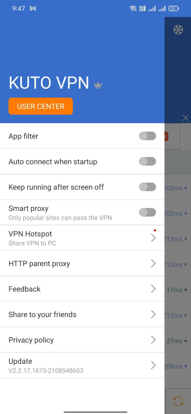 Screenshot KUTO VPN APK v2.2.17