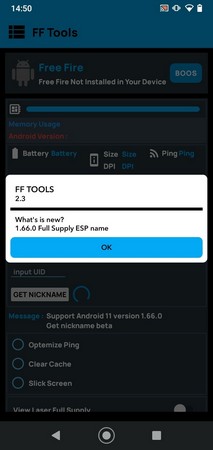 Screenshot FF Tools APK 2.4 untuk Optimasi Free Fire